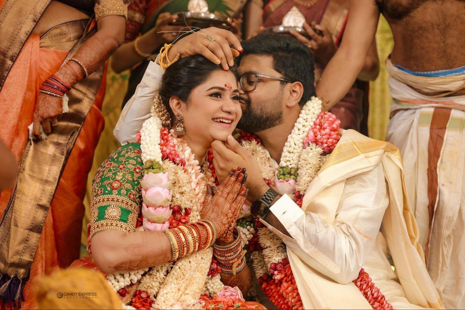 South Indian bride and groom candid wedding