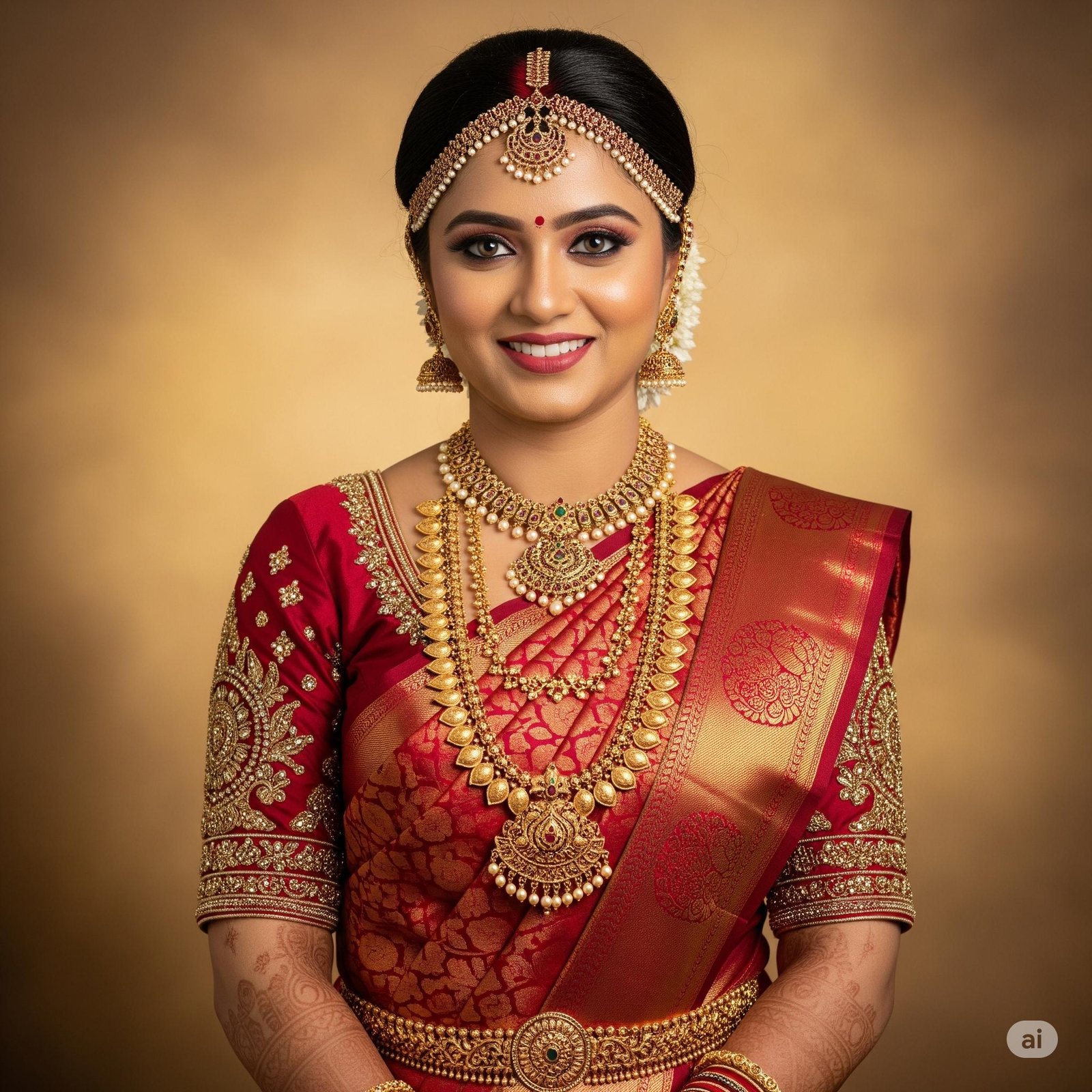 South Indian wedding couple traditional portrait