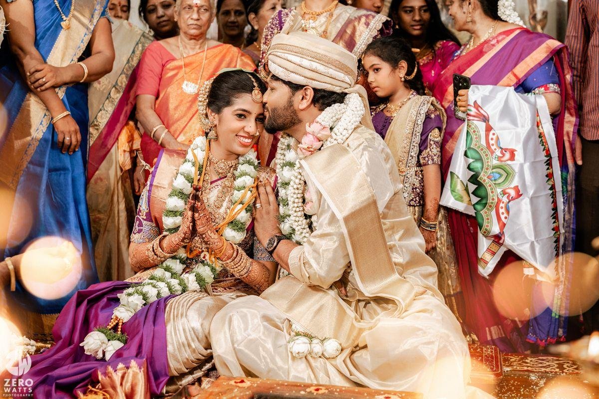 Indian wedding couple portrait