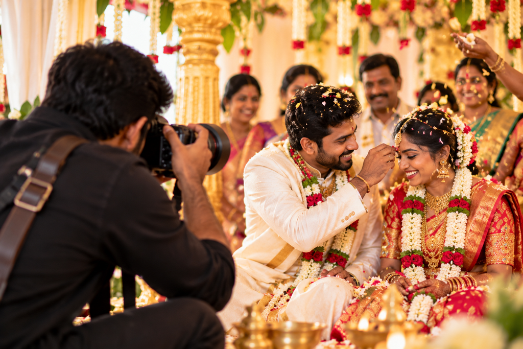Candid wedding photography style for Indian couple