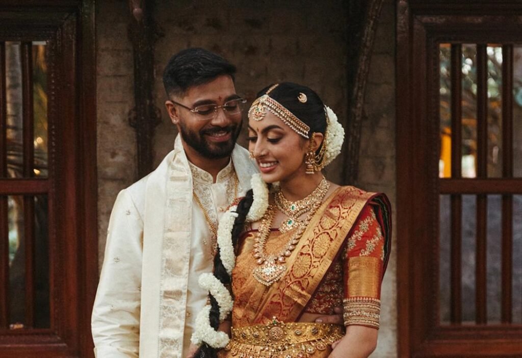 South Indian bride and groom wedding photography session